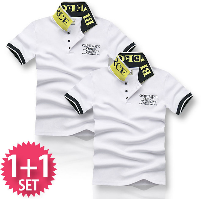 블루포스 엘티크 반팔 카라티 1+1 세트 [2장 묶음] 남자 티셔츠 남성 반팔티 단체티 남녀공용 커플티 여름 골프티 [국내생산]