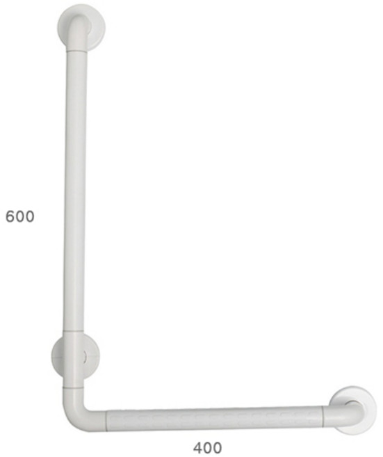 ABS 화이트 장애인 L형 손잡이(좌/우겸용), 1개