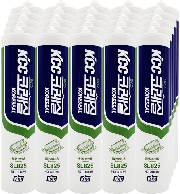 KCC 코레실 바이오 실리콘 욕실 주방용 SL825 300ml (백색), 25개