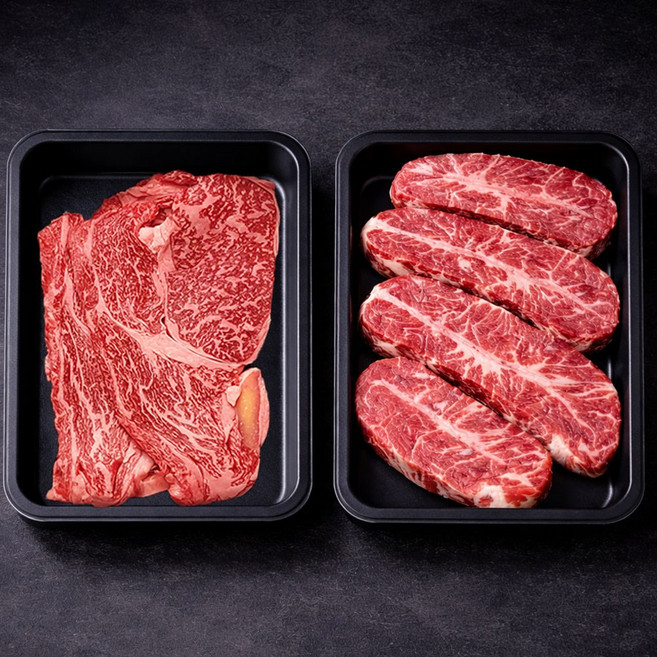 1++등급 등심 200g + 부채살 200g 구이용 투뿔한우