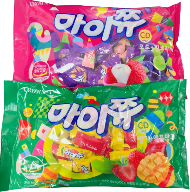 마이쮸 대용량 혼합 4가지맛 1600g 약380개입 딸기+포도+애플망고+핑크리치 마이쭈, 1개, 1.6kg