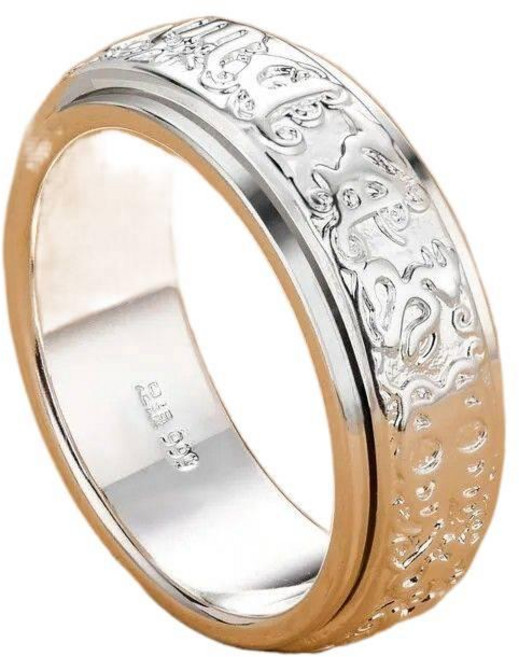 [불교반지] 실버도금육자진언반지회전식호신반지50910