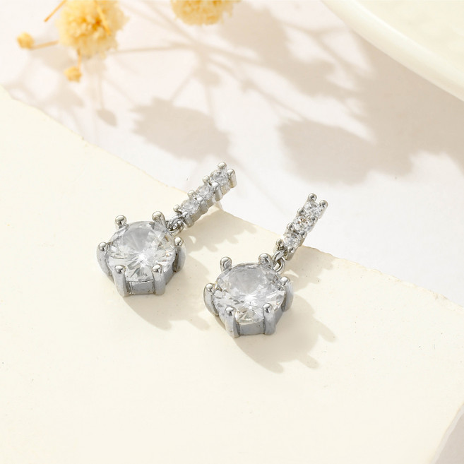 Ramlove 모이사나이트 GRA인증 14k 도금 귀걸이 여성 심플 미니멀 ZQY-SS624