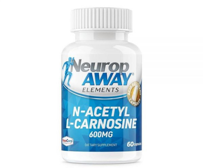 NeuropAWAY Elements N-아세틸-L-카르노신 600mg 60CT 내산성 캡슐 타사 테스트 CGMP 시설에서 제조, N-Acetyl-L-Carnosine 1 Pack, 60정, 1개