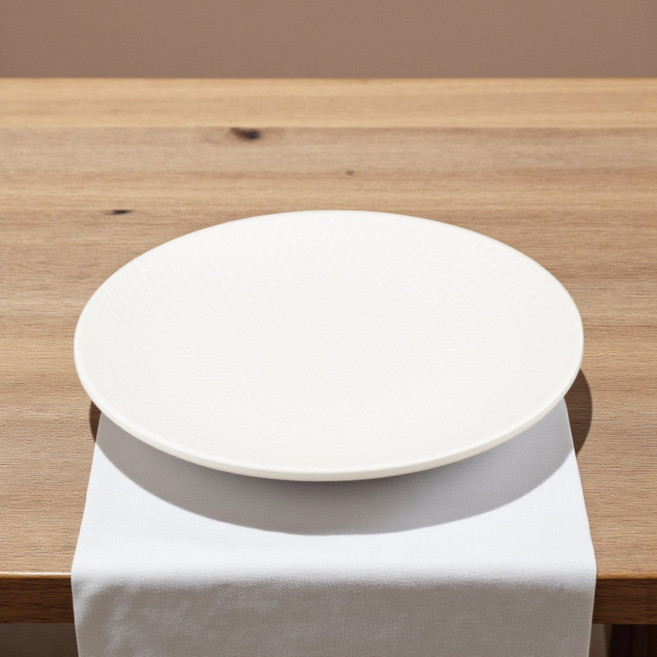 웜화이트 빗살원형 멜라민 접시 그릇 플레이팅 한정식 양식 일식 중식 다용도, 없음, 1개