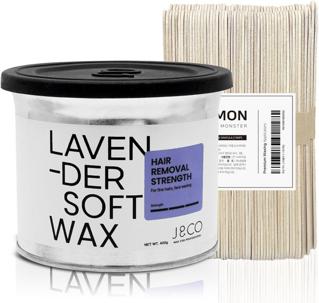 제이앤코 넓은부위용 라벤더펄 크림 대용량 소프트왁싱 키트, 400g, 1개