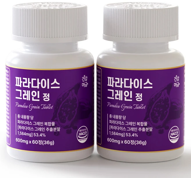 건강머금 파라다이스 그레인 버닝 20배 농축 6파라돌 식약처인증, 2개, 60정 - 쿠팡