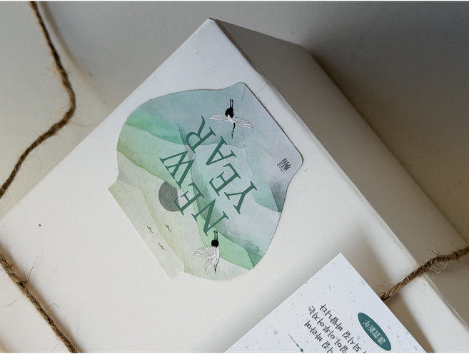 [노씨네인쇄소] 도자기모양스티커 설날스티커 새해포장스티커 답례품, 100개, 도자기디자인