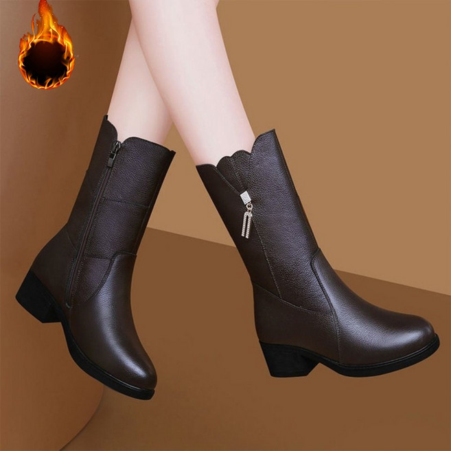 besteffie 여성 부츠 가을 겨울 심플 모던 디자인 가죽 고급스러운 천연가죽