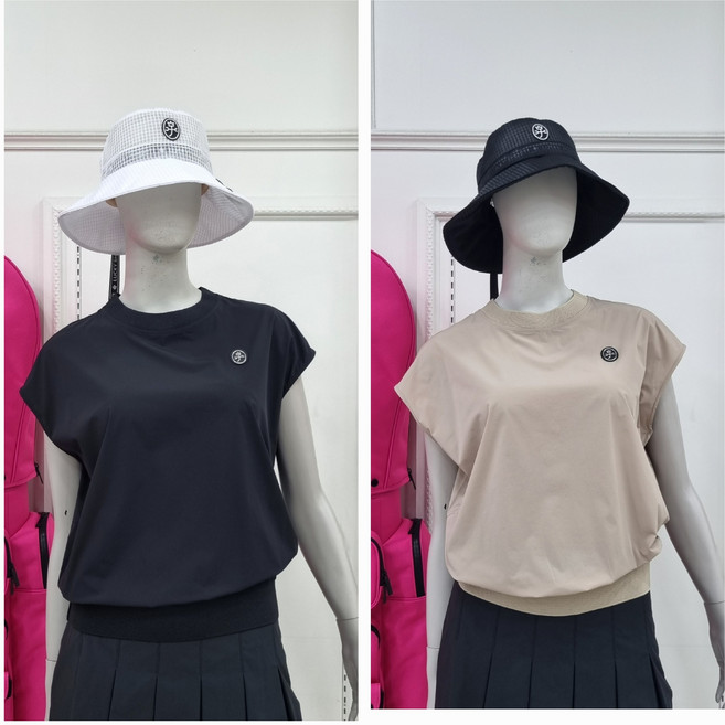 까스텔바작 여성골프 여름 신축성좋은 아노락겸 루즈핏 조끼겸 라운드티셔츠EMTS718