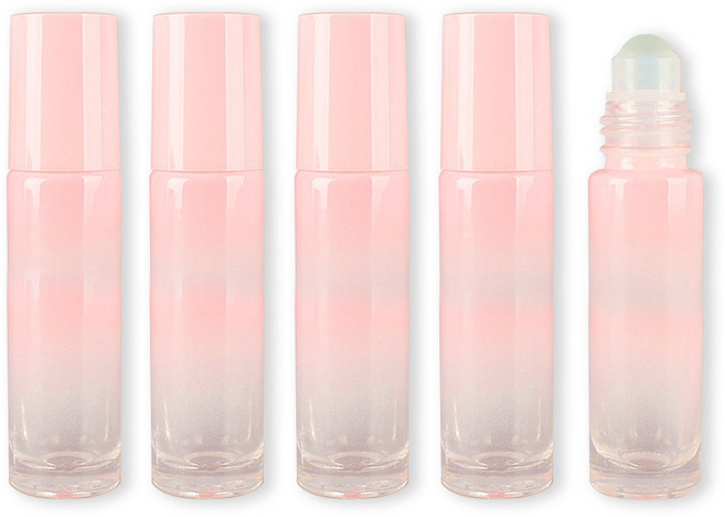 포포라운지 롤온 공병 미니 롤러볼 핑크그라데이션 휴대용 유리 케이스, 5개, 10ml