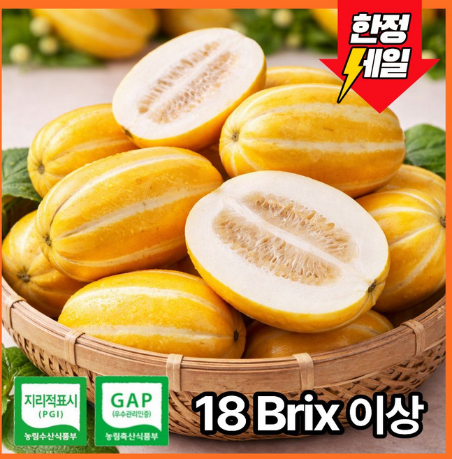 [한정특가] 고당도 성주 참외 산지직송 제철과일, 1박스, 꿀참외 (가정용) 3kg