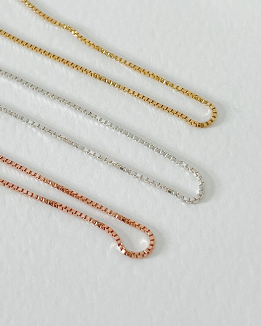 모두디자이너 실버925 베이직 슬림 사각 체인 초커 롱 목걸이줄 12