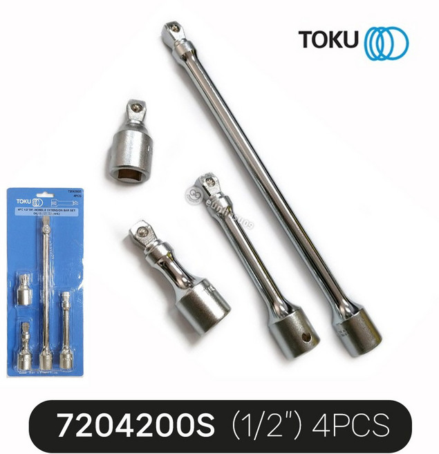 TOKU 도쿠 소켓 볼 연결대 (1/2) 7204200S 4개입 볼복스연결대 소켓볼복스대 익스텐션바, 1세트