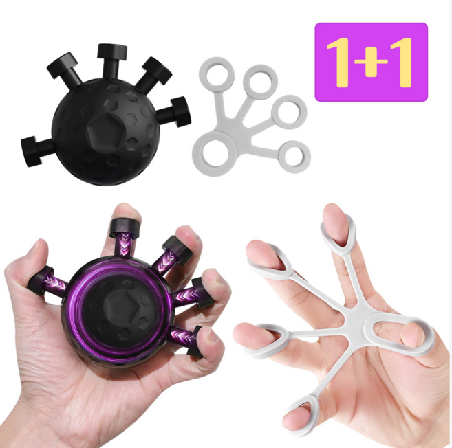 다르앤 1+1 손가락 악력기 재활훈련 운동기구, 1세트, 블랙+그레이