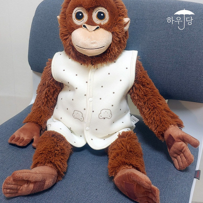하우당 오랑우탄인형옷 후리스 이케아 오랑이 66cm 인형 옷 잠옷, 1개, 아이보리
