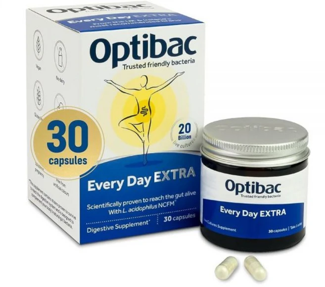 OptiBac 프로바이오틱스 에브리데이 엑스트라 30캡슐 | 200억 CFU가 함유된 고강도 소화 락토바실러스 애시도필러스 NCFM 함유 비건 보충제 일상적인 건강을 위한 제품, 30정, 1개 - 쿠팡