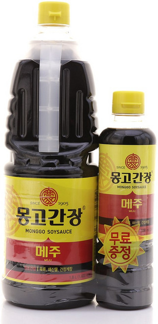 마산몽고 몽고간장 메주간장 1800ml X 2개/무료배송/100% 양조간장/해산물요리/초밥 생선회 생선구이 튀김 디핑용, 1.8L, 2개