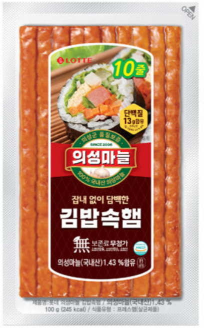롯데 의성마늘 김밥속햄, 6개, 100g
