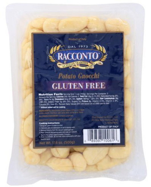 라콘토 268315 프리 감자 뇨키 17.6 온스 (499g) Racconto 268315 Gluten Free Potato Gnocchi44; 17.6 oz., 1개, 499g