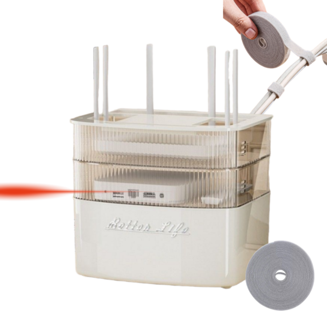 에브리봄 발열아웃 tv 인터넷 셋톱박스 공유기 정리함 특대형, 1개