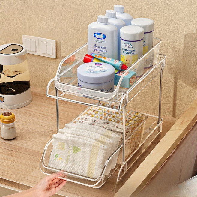 스피릿태드 기저귀 보관함 분유통 수납함 육아 수납, 1개, 투명