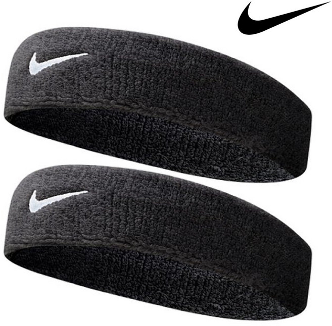나이키 스우시 헤드밴드 2P 세트, 블랙, 1세트
