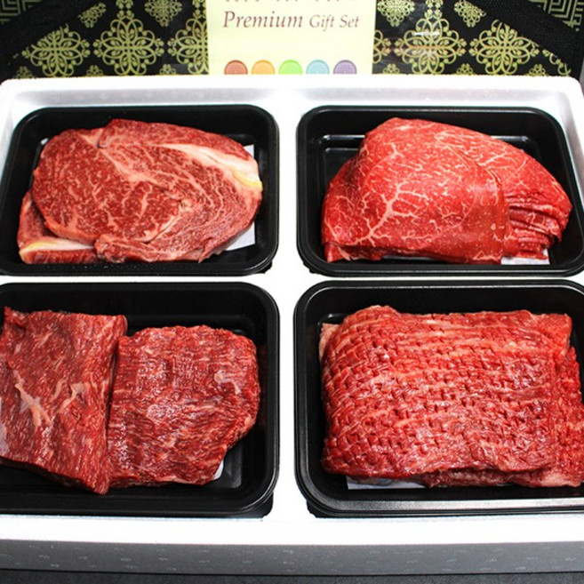 [한성가횡성한우]정품 횡성한우 명품프리미엄 혼합세트 5호 2.4kg(등심 600g 불고기 600g 국거리 600g 산적 600g), 1개