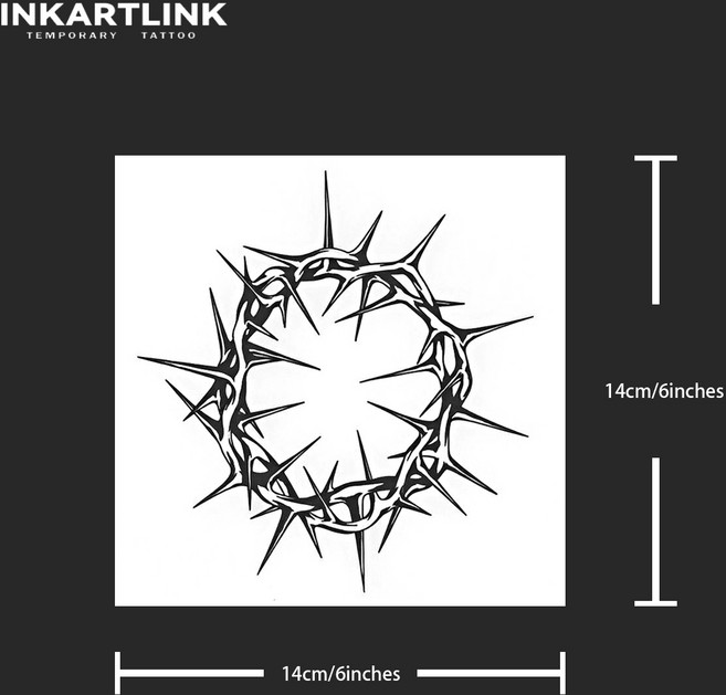 가시면류관 가시관 말씀카드 가시의 왕관 임시 문신 15일까지 지속되는 신기술 매직 방수 반영구적 스티커., [01] 911-1414XL