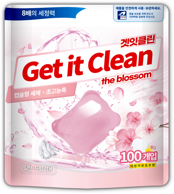 겟잇클린 초고농축 캡슐세제 더블라썸, 1개, 100개입