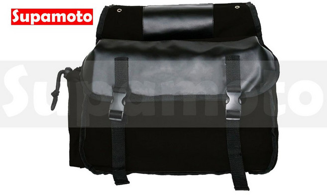Supamoto 機車馬鞍包 帆布款 復古改裝側包, 黑色(一對2邊)