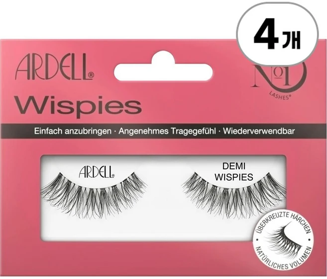아델 데미 위스피 블랙 ARDELL Demi Wispies Black False Eyelashes, 4개, x - 쿠팡
