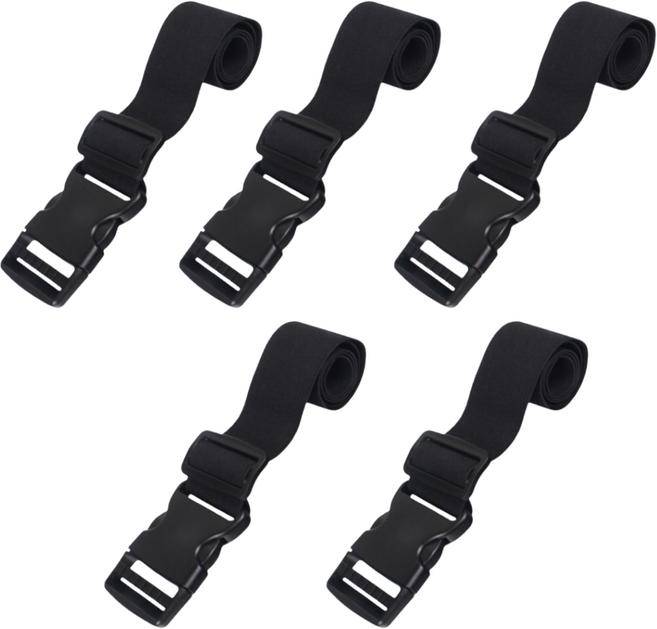 다용도 고정 스트랩 폭 3.8cm 길이 200cm, 5개, 1단, 블랙