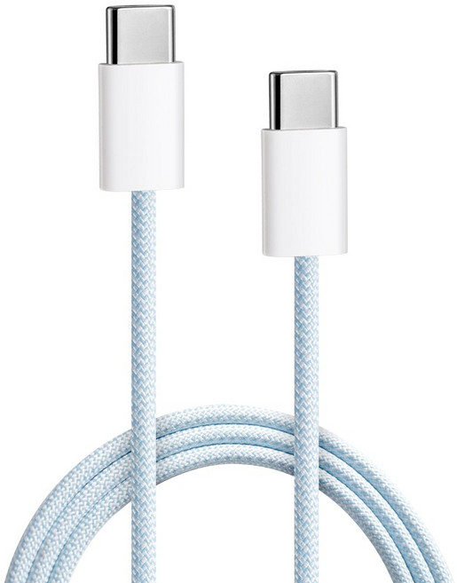 USB-C 編織充電線, 藍色, 1個, 100cm