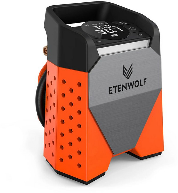 ETENWOLF ZEPHYR S3 휴대용 타이어 팽창기 100% 듀티 사이클 160 PSI 자동차 공기 압축기 7800mAh 자동차 오토바이 공 (, orange