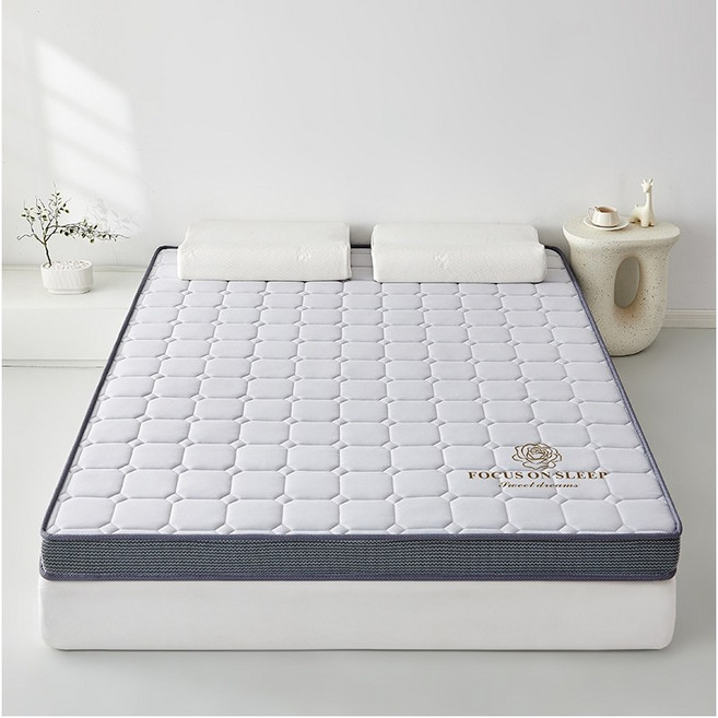 FOCUS ON SLEEP 乳膠記憶棉床墊 高彈護脊靜音助眠 舒適支撐A類標準 150x190cm 厚10cm 玫瑰灰 柔軟可折疊, （厚10cm）玫瑰灰【高回彈 拒絕塌陷】,150*190cm【A類母嬰級丨抗菌防蟎