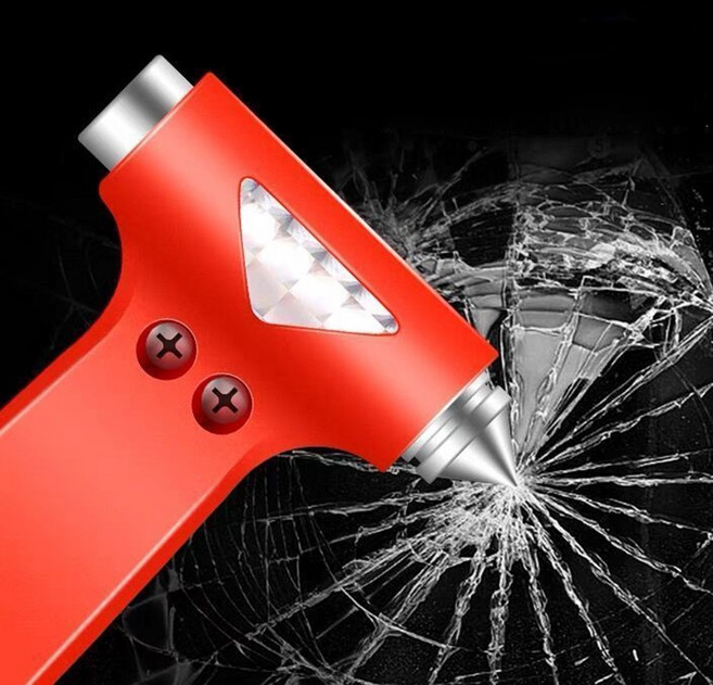 1/2/3 구성 차량용 안전 해머 탈출 도구 자동차 비상용 망치, 레드, 3개