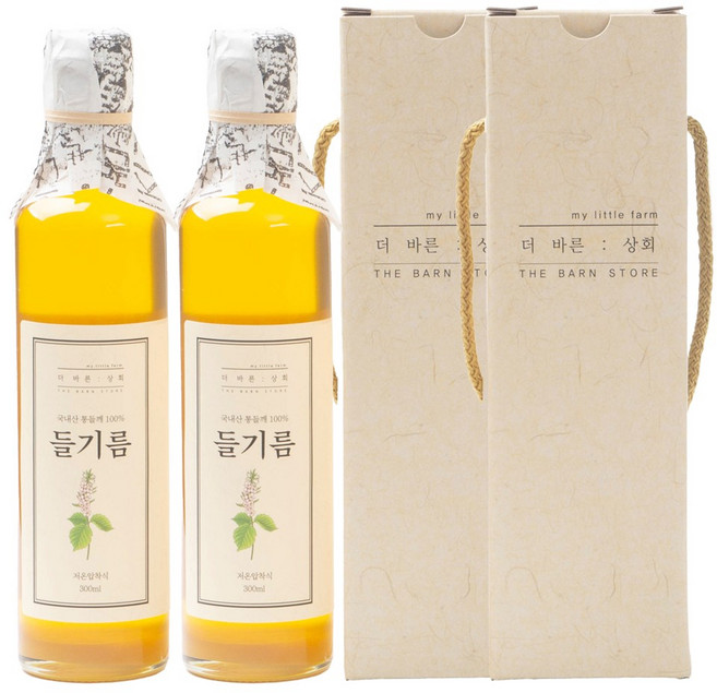 [ 고급선물세트 ] 더바른상회 1구 선물세트 4호 ( 깨끗한 국산 저온압착 들기름 300ml ), 2개