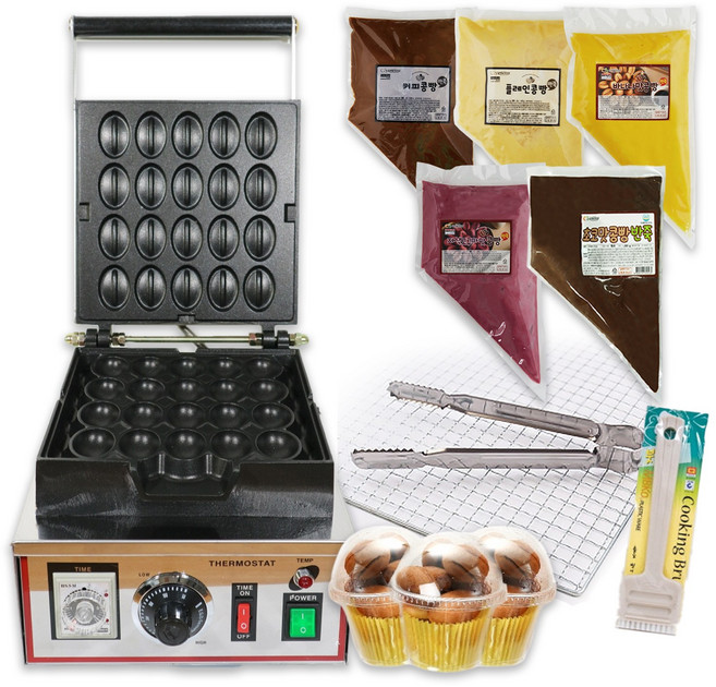 커피콩빵 창업 세트(20구 기계+반죽10kg+건조망+컵세트200+집게+청소용 붓), 1개