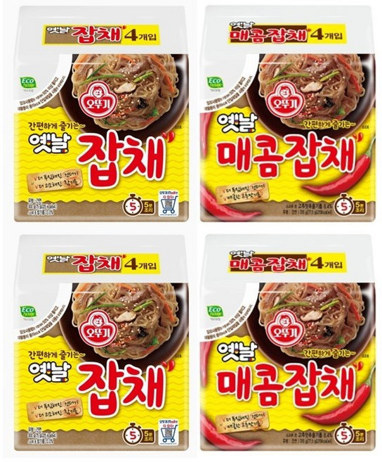 오뚜기 잡채라면 2종 (옛날잡채+매콤잡채), 2세트