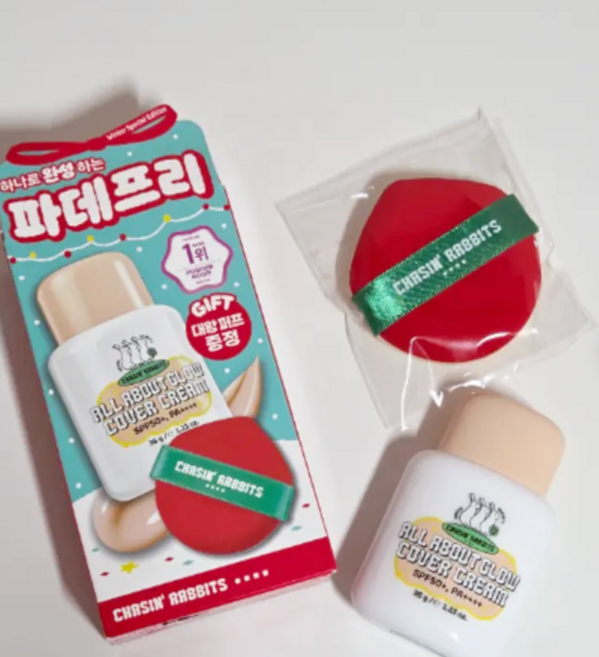 체이싱래빗 ALL ABOUT GLOW COVER CREAM 파데프리 올어바웃 글로우 커버크림 SPF50+PA++++, 1개, 35g