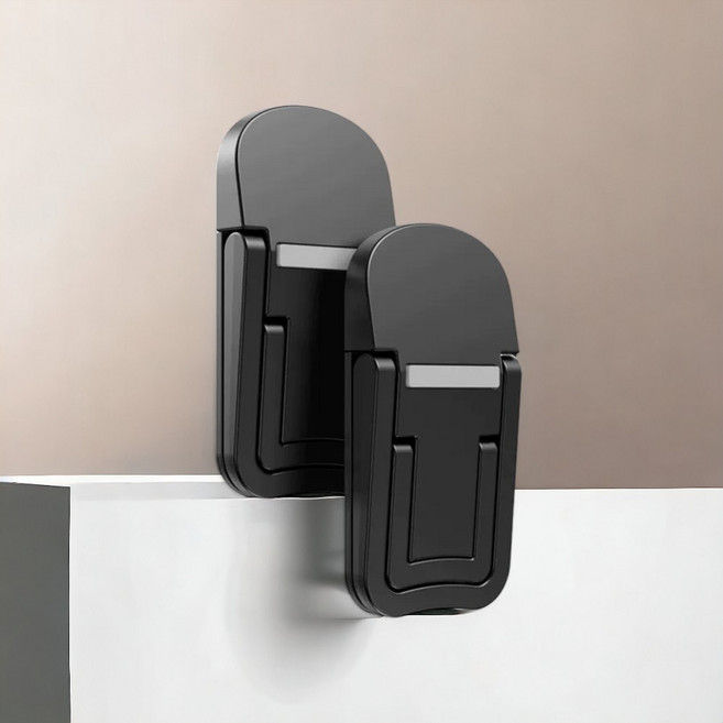 코스토프 접이식 노트북 받침대 휴대용 2단 높이조절 거치대, 밀리티어 블랙