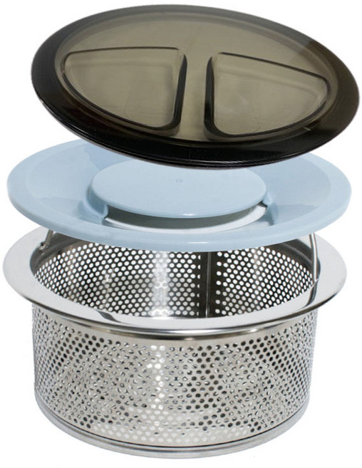 주방 싱크대 거름망+플라스틱중간덮개+뚜껑 세트 모음, 1.거름망+중간덮개+블랙투명뚜껑, 1개