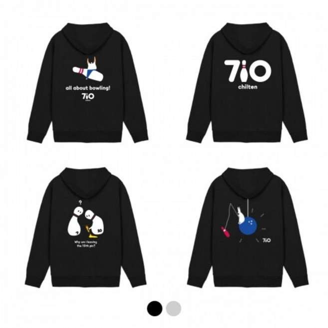 710 칠텐 집업기모후드티 (칠텐후드 기모 집업 후드 비행칠텐 10번핀의만행 기본로고 시크토끼)