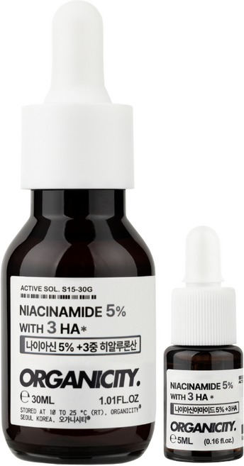오가니시티 나이아신아마이드 5% 원액 세럼 기미 초 저분자 히알루론산 함유 앰플, 1개, 30ml