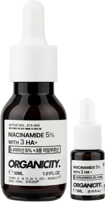 오가니시티 나이아신아마이드 5% 원액 세럼 기미 초 저분자 히알루론산 함유 앰플, 1개, 30ml - 쿠팡