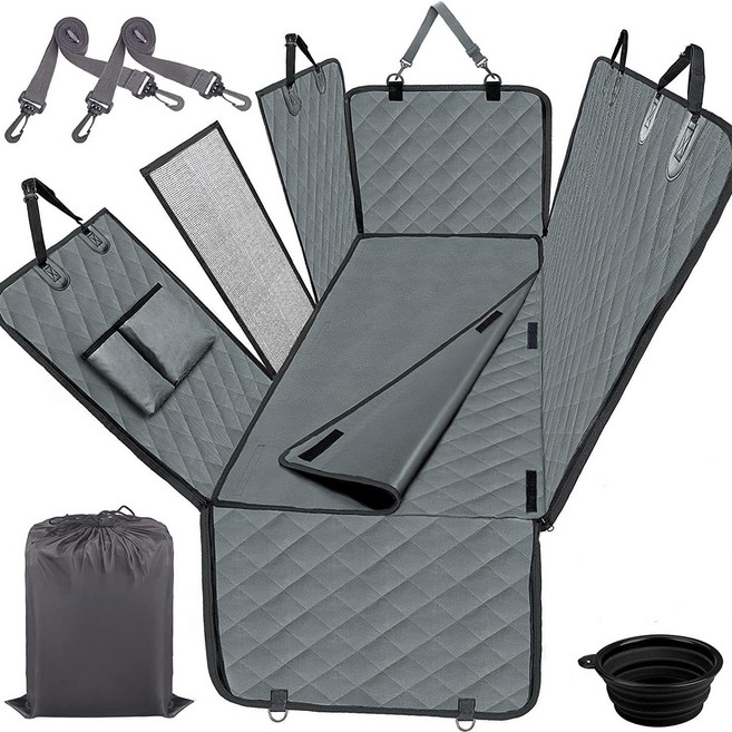 애견용 폴딩 차량용 애견 매트 뒷좌석 카시트 자동차 패드 대형견 카시트, 1개, 회색