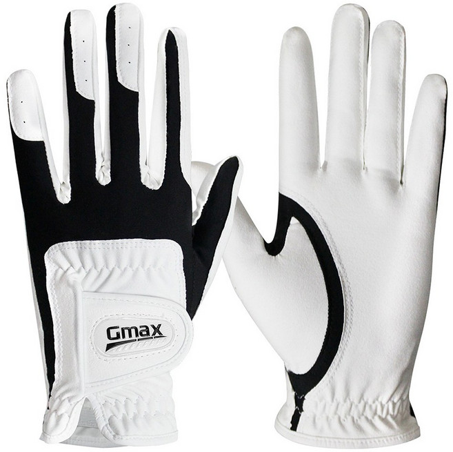 지맥스 아동용 골프장갑 양손 연습용, 화이트 + 블랙, 1세트