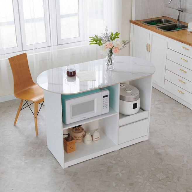 달리빙앤 오브제 lpm 세라믹 1200 홈바 아일랜드식탁 주방수납장, D타입 라운드세라믹