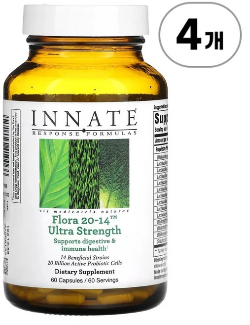 이네이트리스폰스 플로라 20-14 울트라 스트렝스 Innate Response Formulas Flora 20-14 Ultra Strength 60정, 4개 - 쿠팡